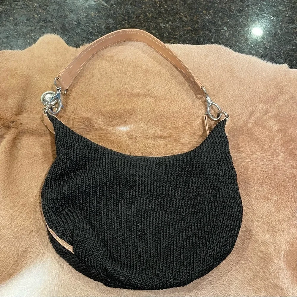 The sak pink label bag Black with Brown trim